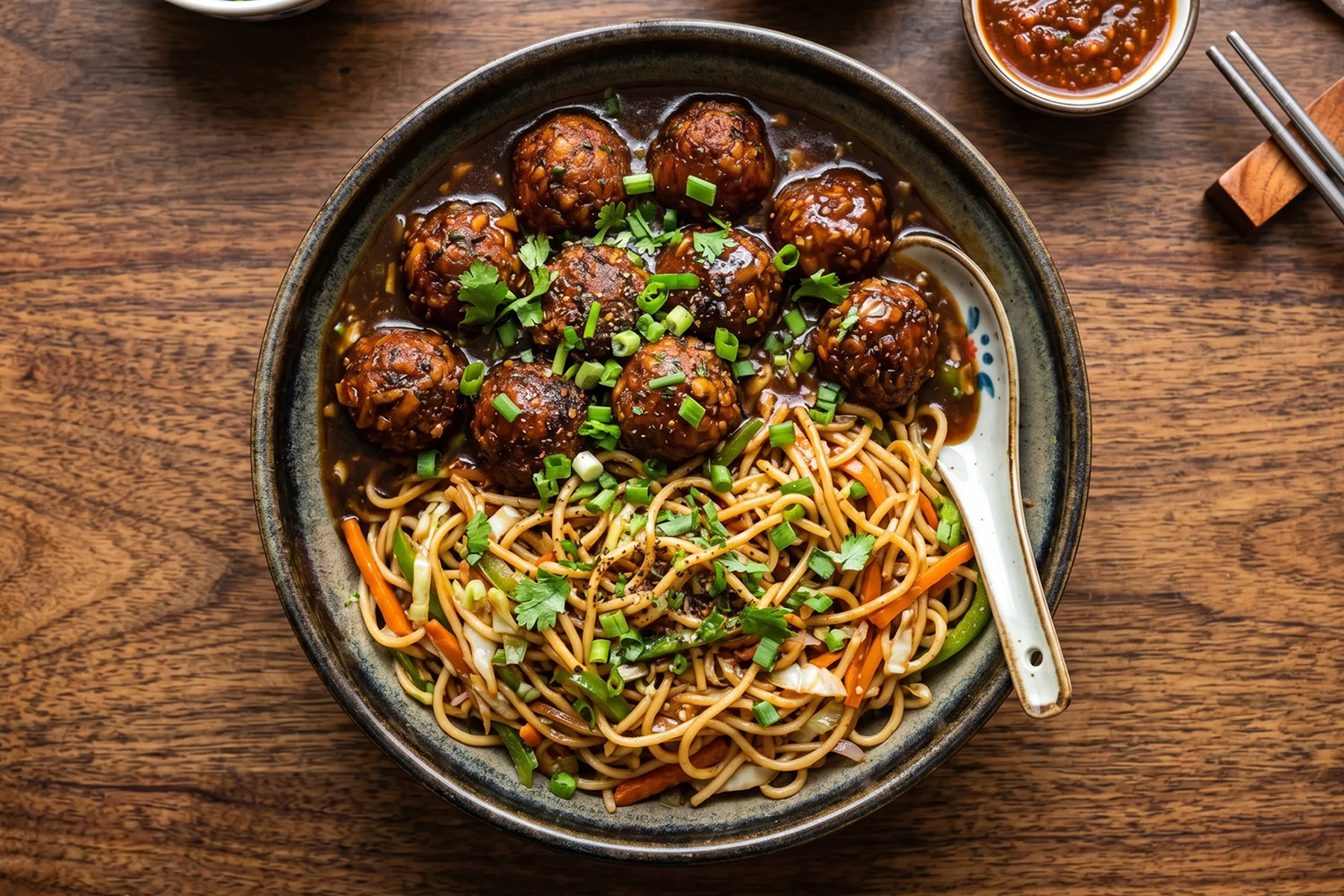 Noodles with Manchurian